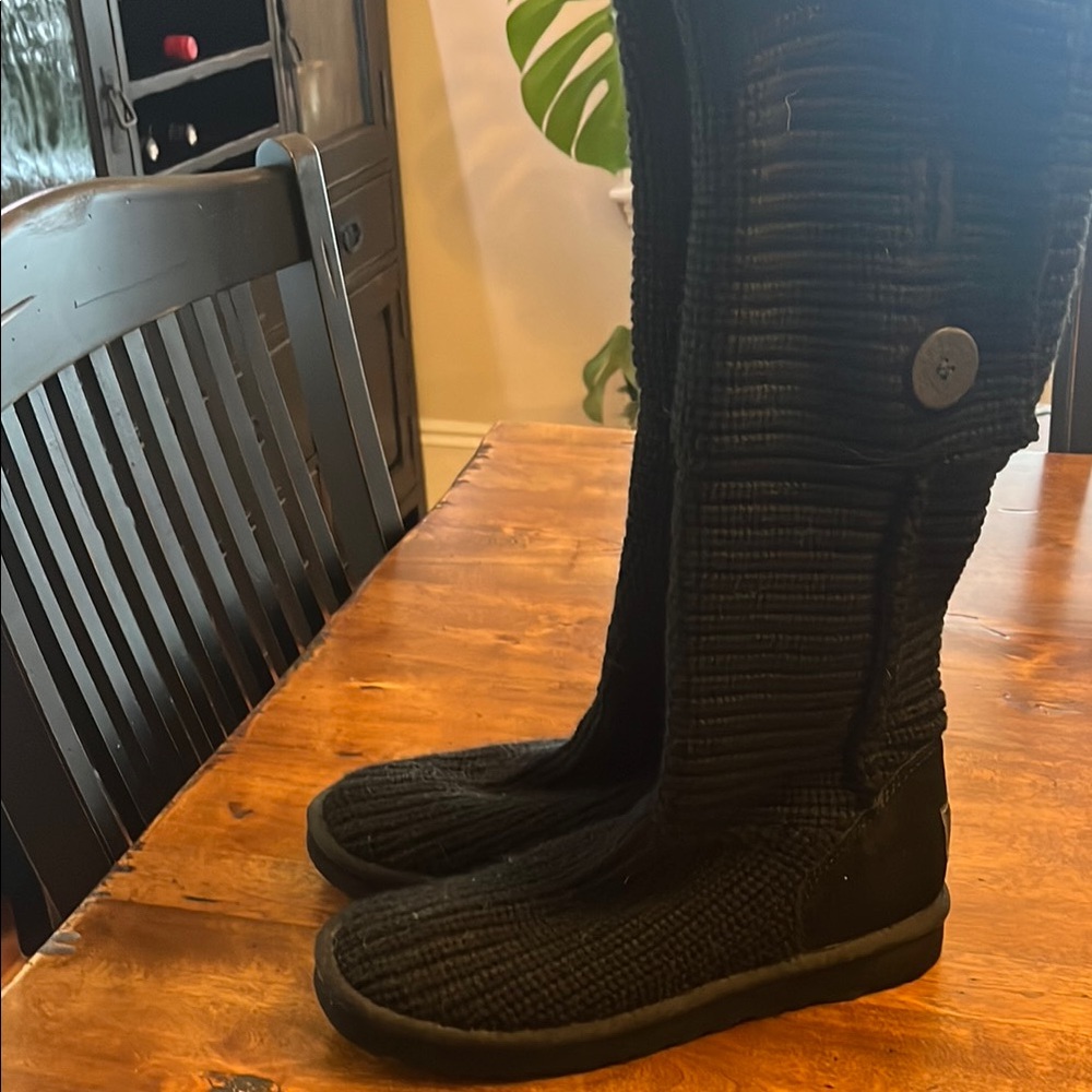 Classic Knit UGG Black Winter Boots